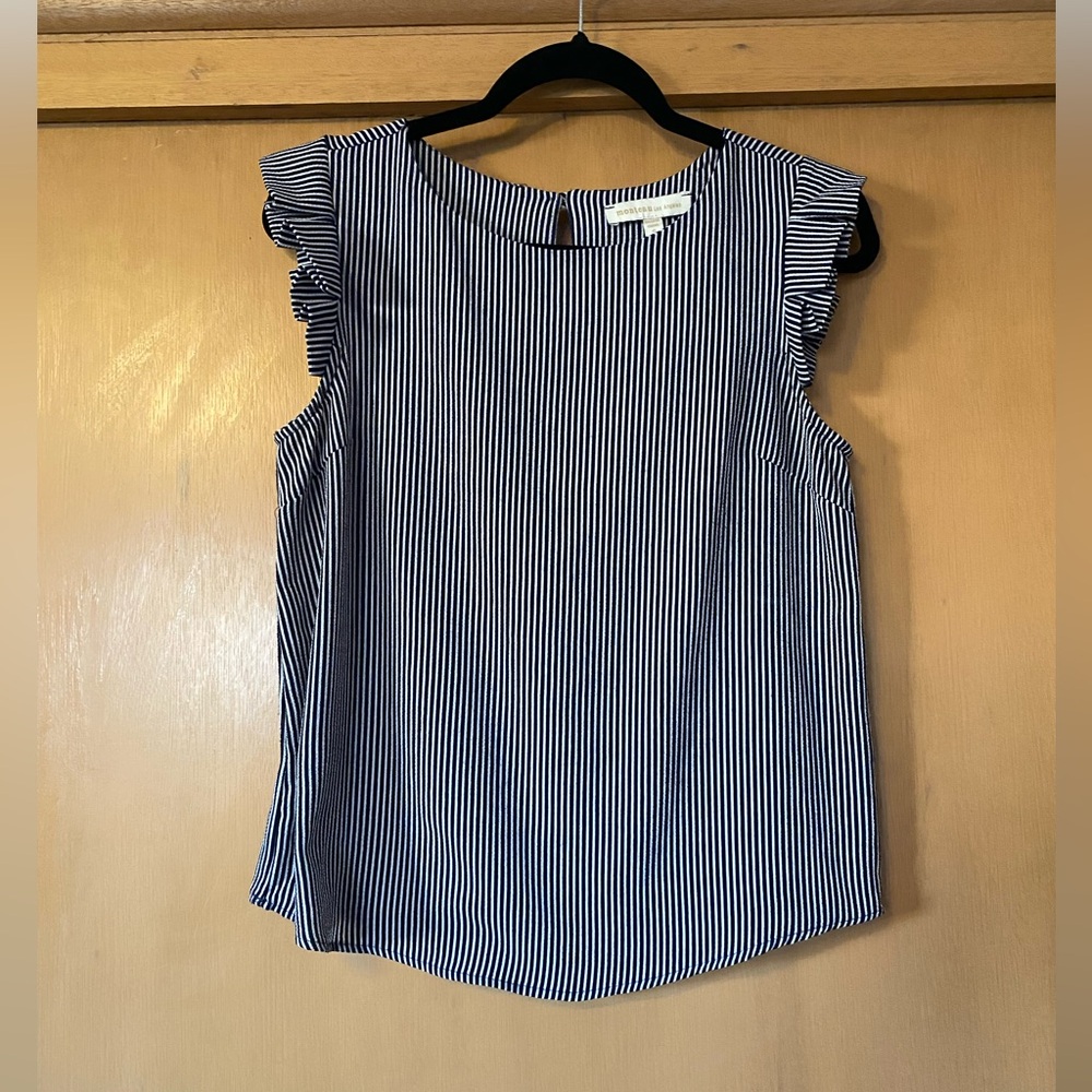 Monteau striped blue/white top (S)